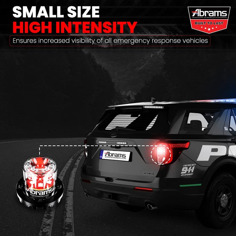 Abrams SAE Class-1 Blaster 360 (White/White) 18W - 6 LED Emergency Vehicle Truck LED Hideaway Surface Mount Strobe Warning Light - Image 3